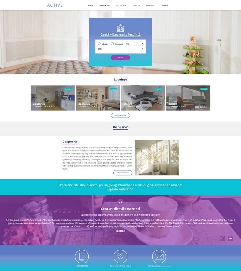 Active is the first default template for Vaunt clients.